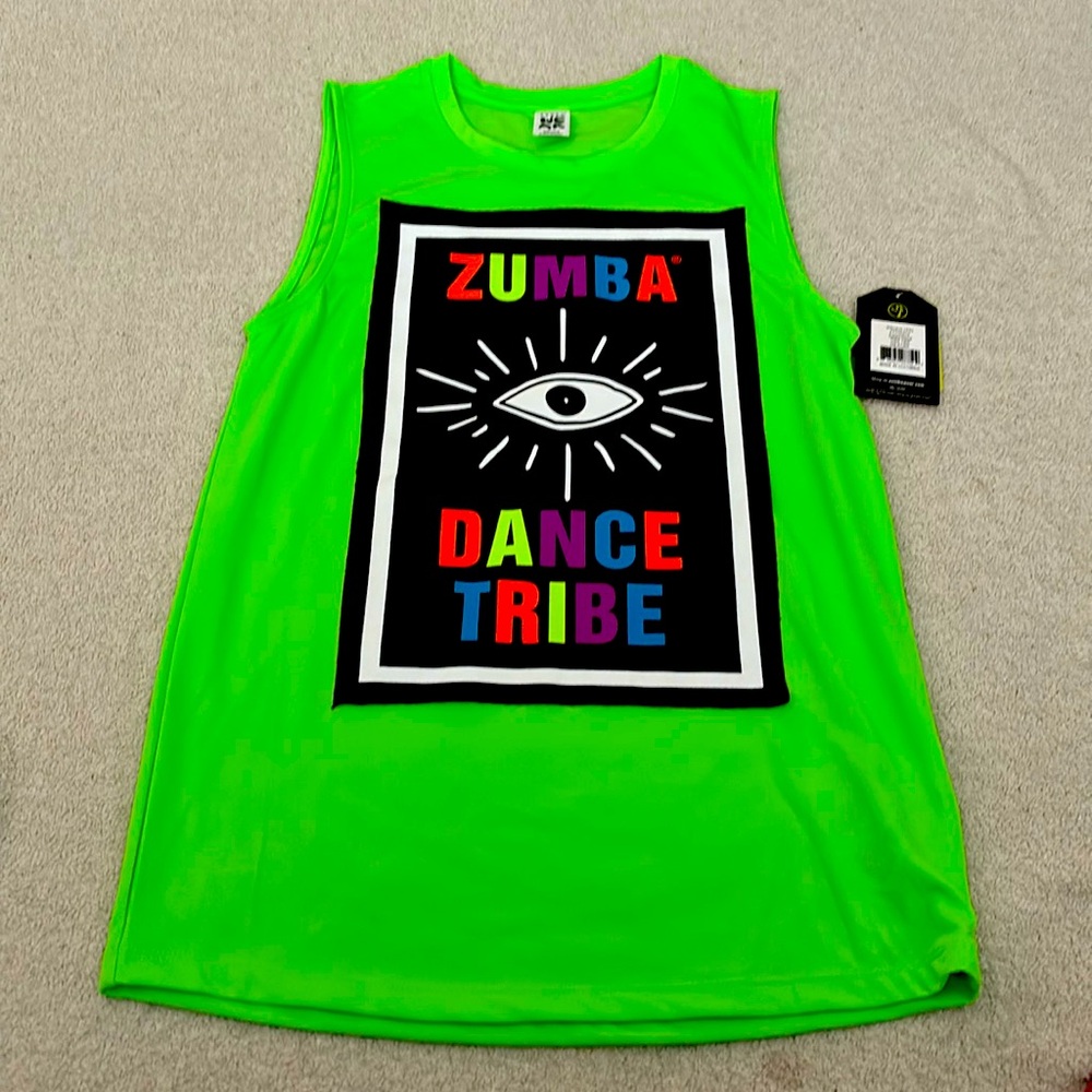 Men’s Zumba tank in lime green. XS. NWT